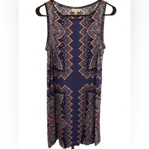 J.Jill Blue Paisley Sleeveless Dress